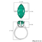 D'Joy Emeraldine Triplet Quartz Solitaire Ring in Platinum Overlay Sterling Silver 8.24 Ct.