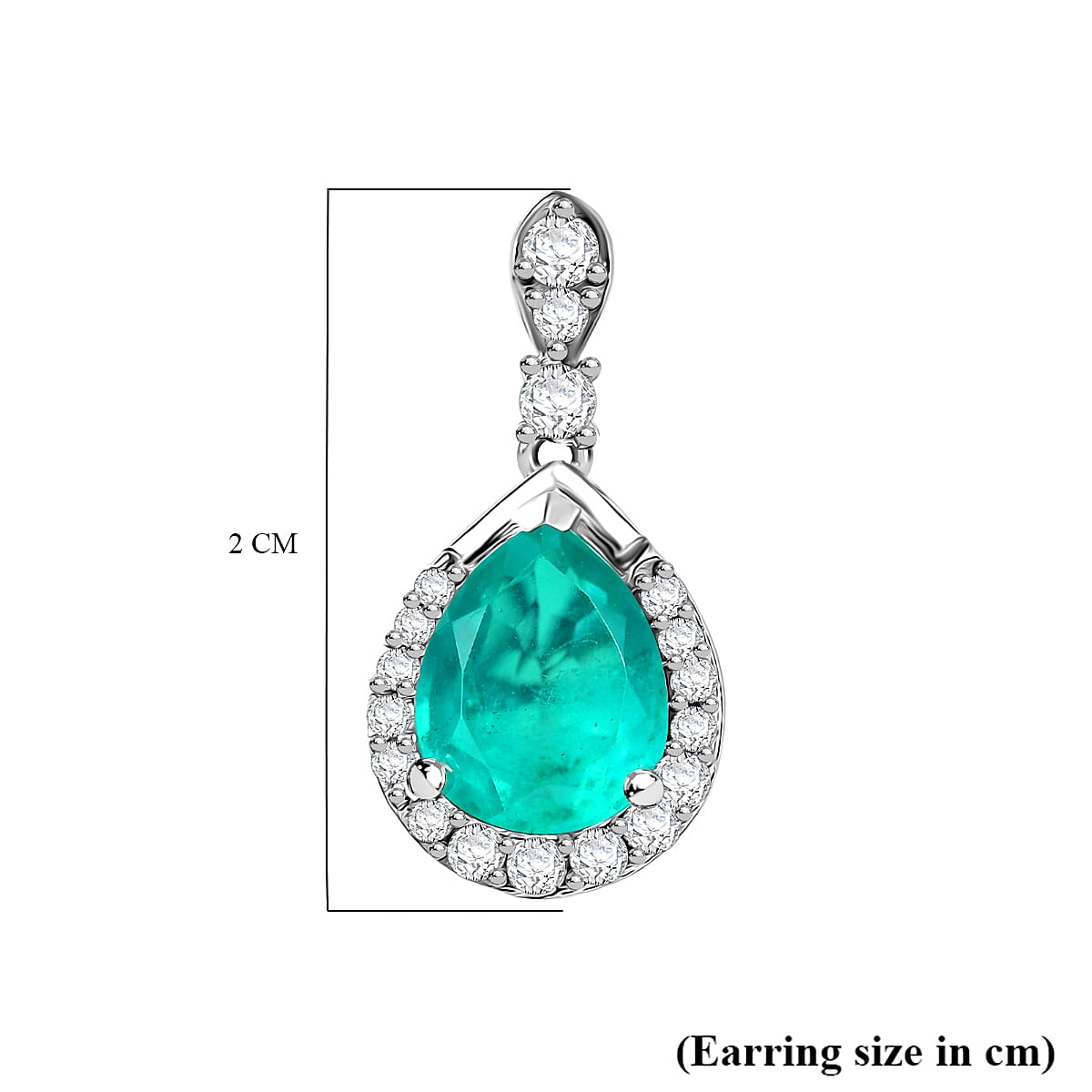 D'Joy Emeraldine Triplet Quartz &amp; White Zircon Earring in Platinum Overlay Sterling Silver 4.79 Ct. 8345221 5