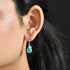 D'Joy Emeraldine Triplet Quartz & White Zircon Lever Back Earring in Platinum Overlay Sterling Silver 4.29 Ct.