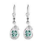 D'Joy Emeraldine Triplet Quartz & White Zircon Lever Back Earring in Platinum Overlay Sterling Silver 4.29 Ct.