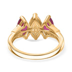 D'Joy Ethiopian Opal, African Ruby, White Zircon Main Stone With Side Stone Ring in 18K YG VermeilSterling Silver  2.639  Ct.