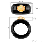 D'Joy Ethiopian Opal & Boots Black Jade Ring in Yellow Gold Plated Sterling Silver 37.94 Ct.