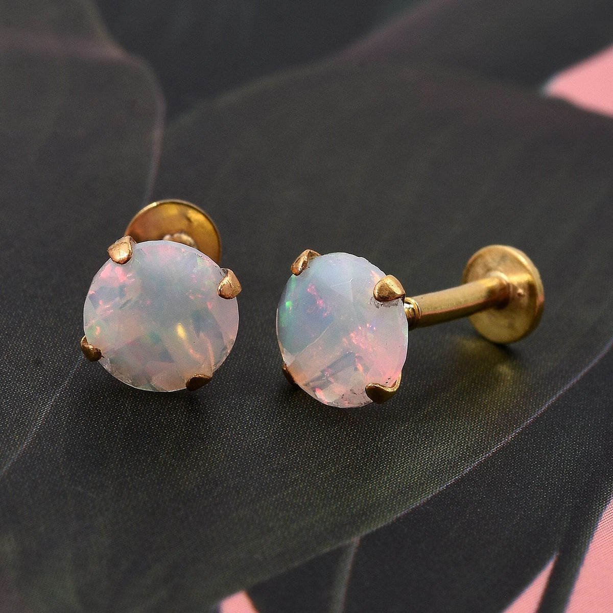 D'Joy Ethiopian Opal Earring in Yellow Gold Plated Sterling Silver 1.00 Ct. 8273286 2