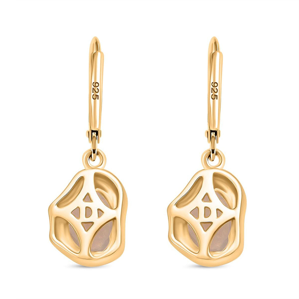 D'Joy Ethiopian Opal Earring with Lever Back in Yellow Gold Plated Sterling Silver 1.53 Ct.