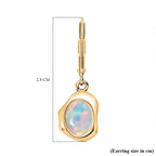 D'Joy Ethiopian Opal Earring with Lever Back in Yellow Gold Plated Sterling Silver 1.53 Ct.