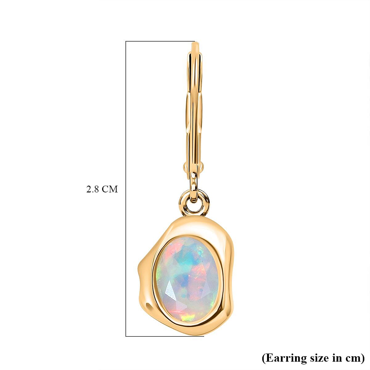 D'Joy Ethiopian Opal Earring with Lever Back in Yellow Gold Plated Sterling Silver 1.53 Ct. 8287069 5