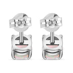 D'Joy Ethiopian Opal Earring with Push Back in Rhodium Overlay Sterling Silver