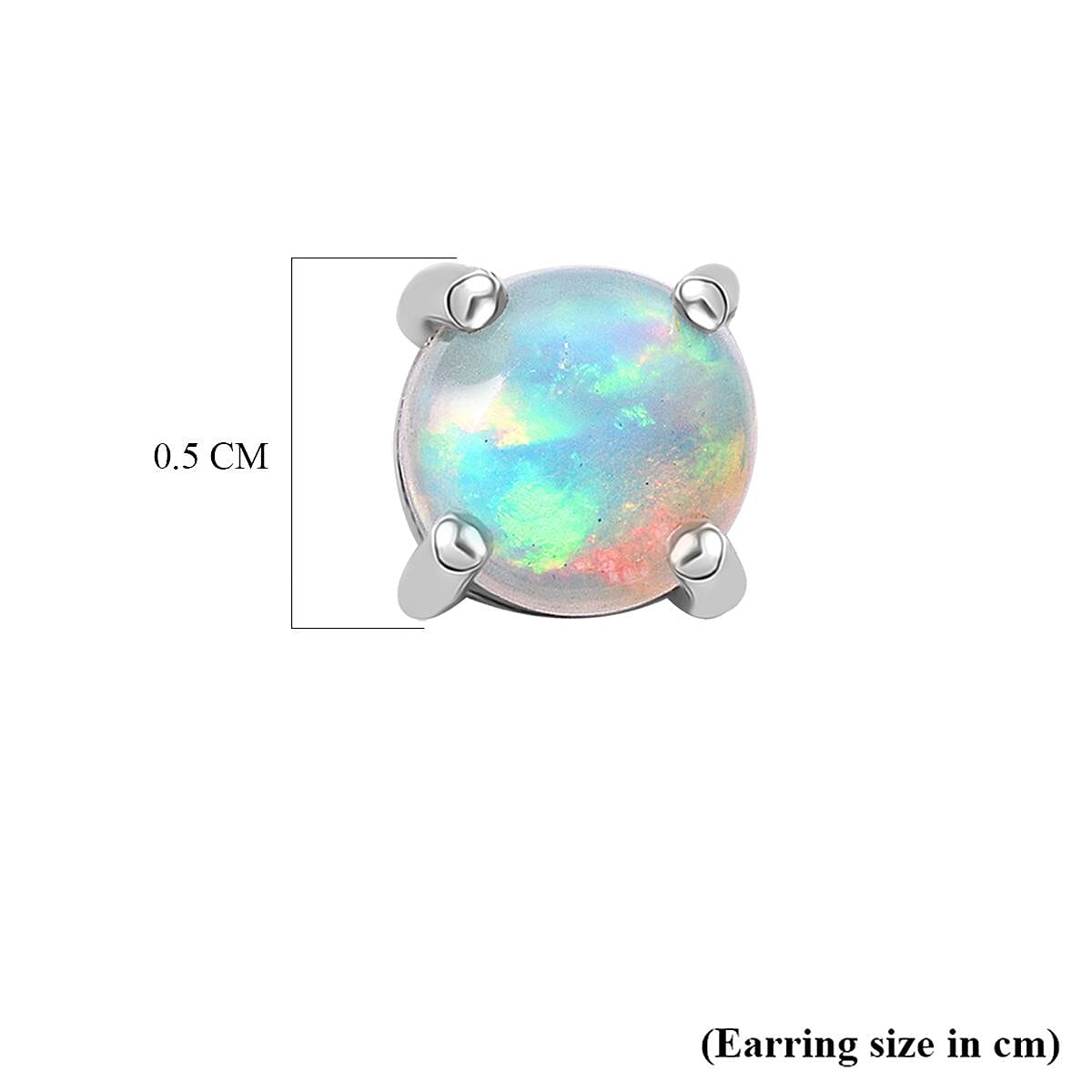 D'Joy Ethiopian Opal Earring with Push Back in Rhodium Overlay Sterling Silver 8280568 5