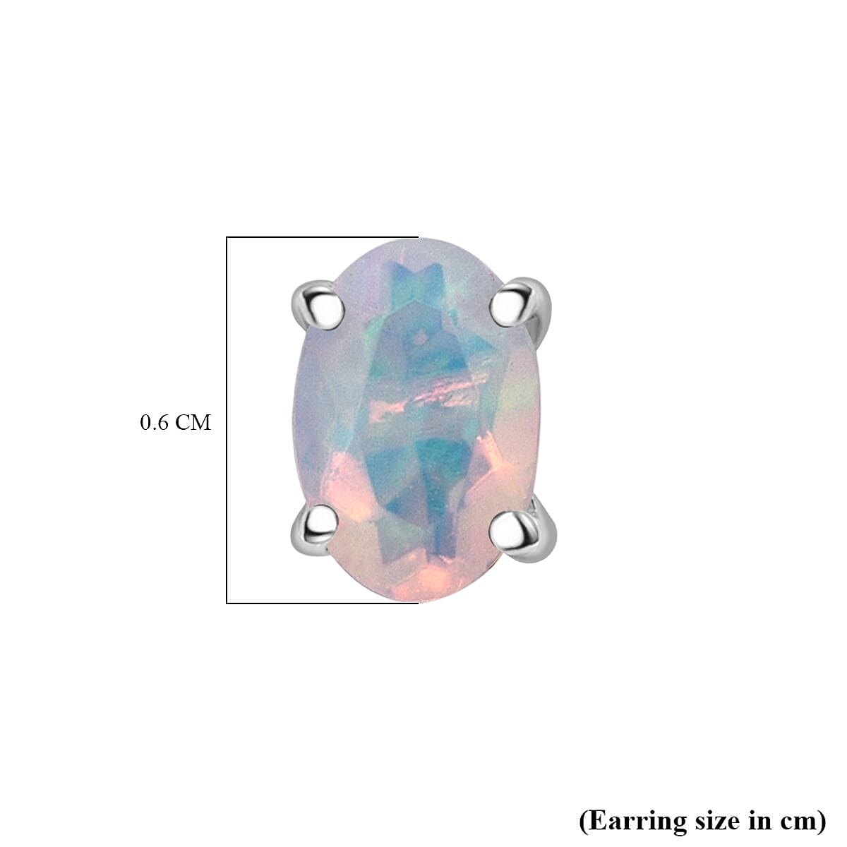 D'Joy Ethiopian Opal Earring with Push Back in Rhodium Overlay Sterling Silver 8273283 4