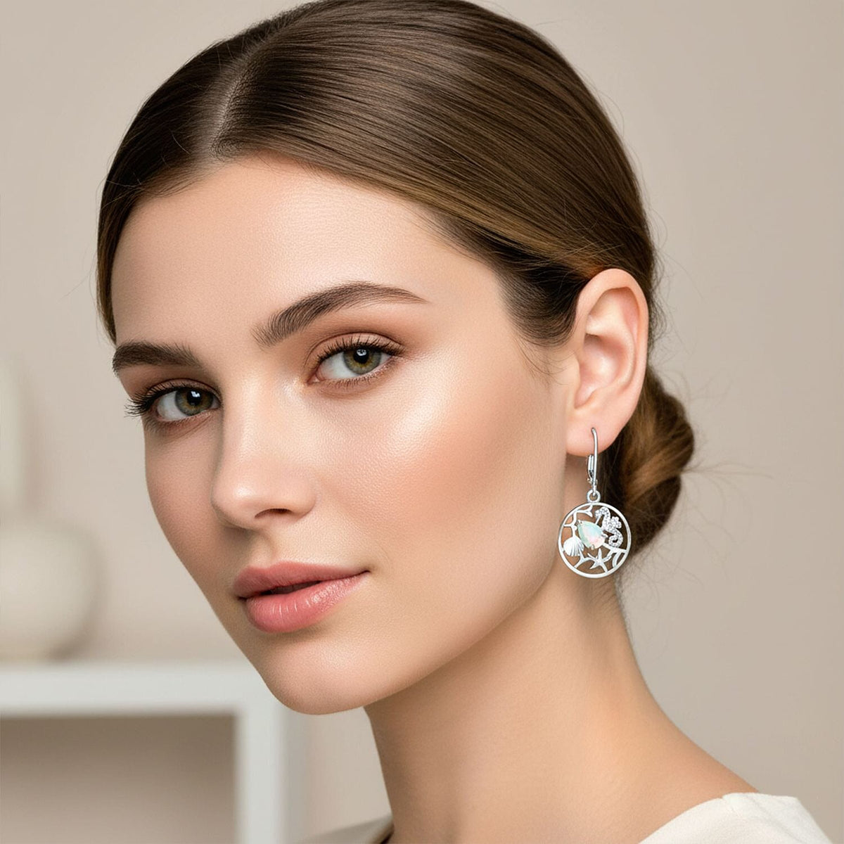 D'Joy Ethiopian Opal Earring with Lever Back in Rhodium Overlay Sterling Silver 8280684 2