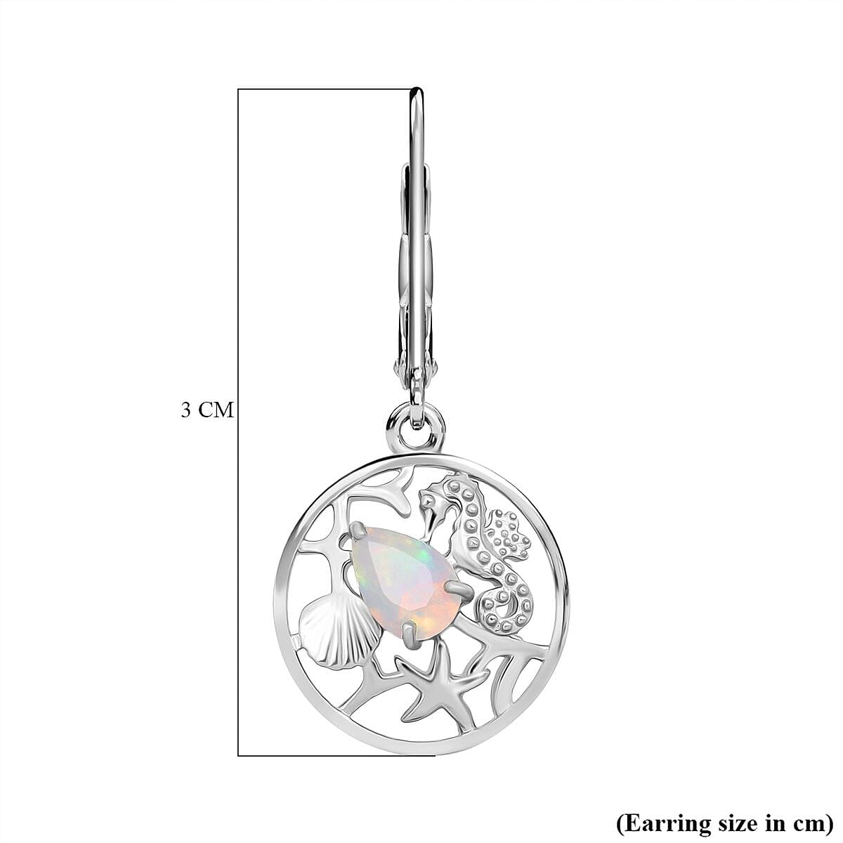 D'Joy Ethiopian Opal Earring with Lever Back in Rhodium Overlay Sterling Silver 8280684 5