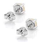 D'Joy Ethiopian Opal Solitaire Earring with Push Back in Rhodium Overlay Sterling Silver 1.00 Cts