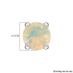 D'Joy Ethiopian Opal Solitaire Earring with Push Back in Rhodium Overlay Sterling Silver 1.00 Cts