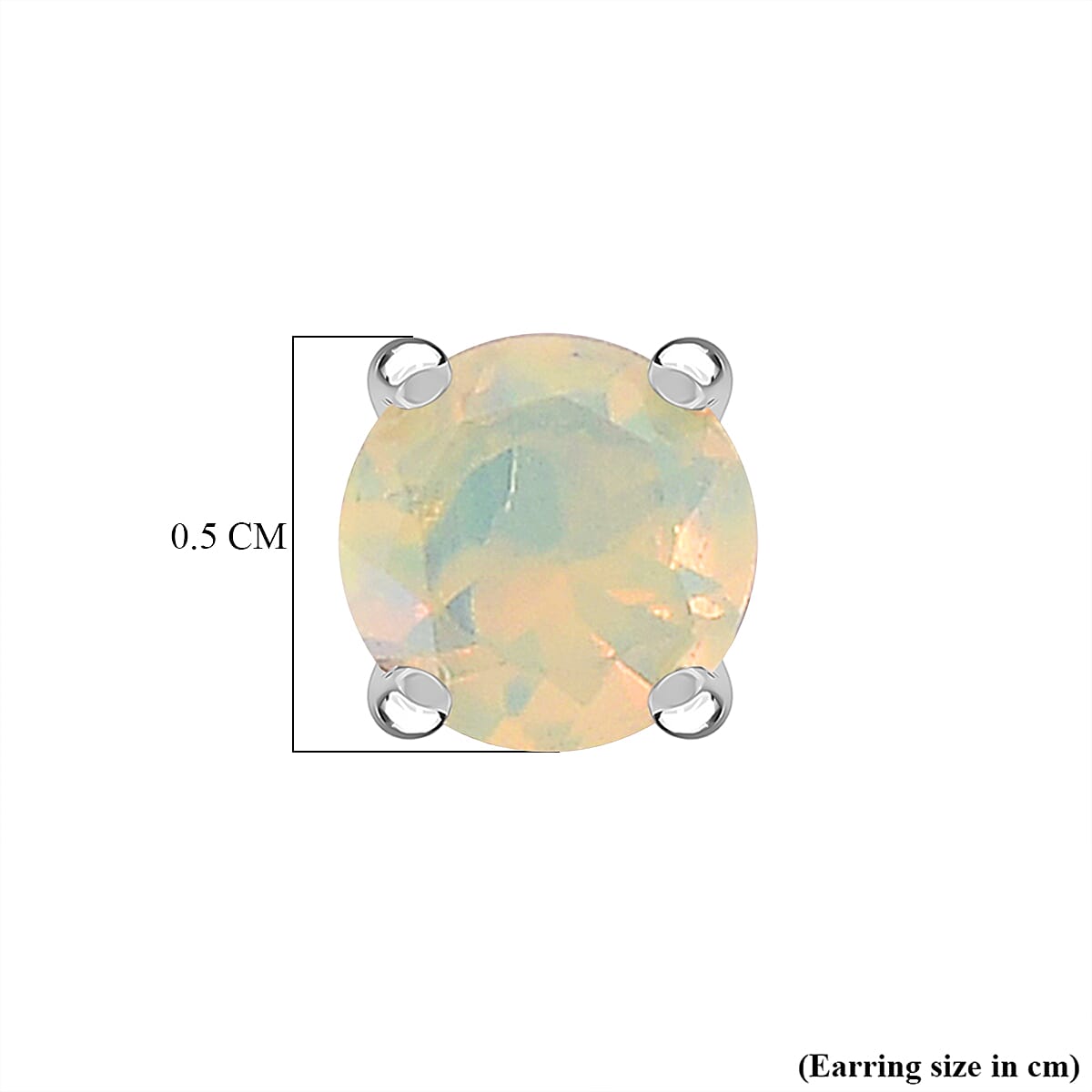 D'Joy Ethiopian Opal Solitaire Earring with Push Back in Rhodium Overlay Sterling Silver 0.90 Ct. 8380636 6