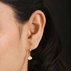 D'Joy Faceted Ethiopian Opal Drop Earrings with Lever Back in Yellow Gold Plated Sterling Silver.