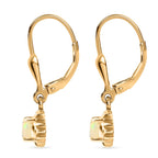 D'Joy Faceted Ethiopian Opal Drop Earrings with Lever Back in Yellow Gold Plated Sterling Silver.