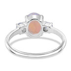D'Joy Ethiopian Opal & Moissanite Ring in Rhodium Overlay Sterling Silver 1.39 Ct.