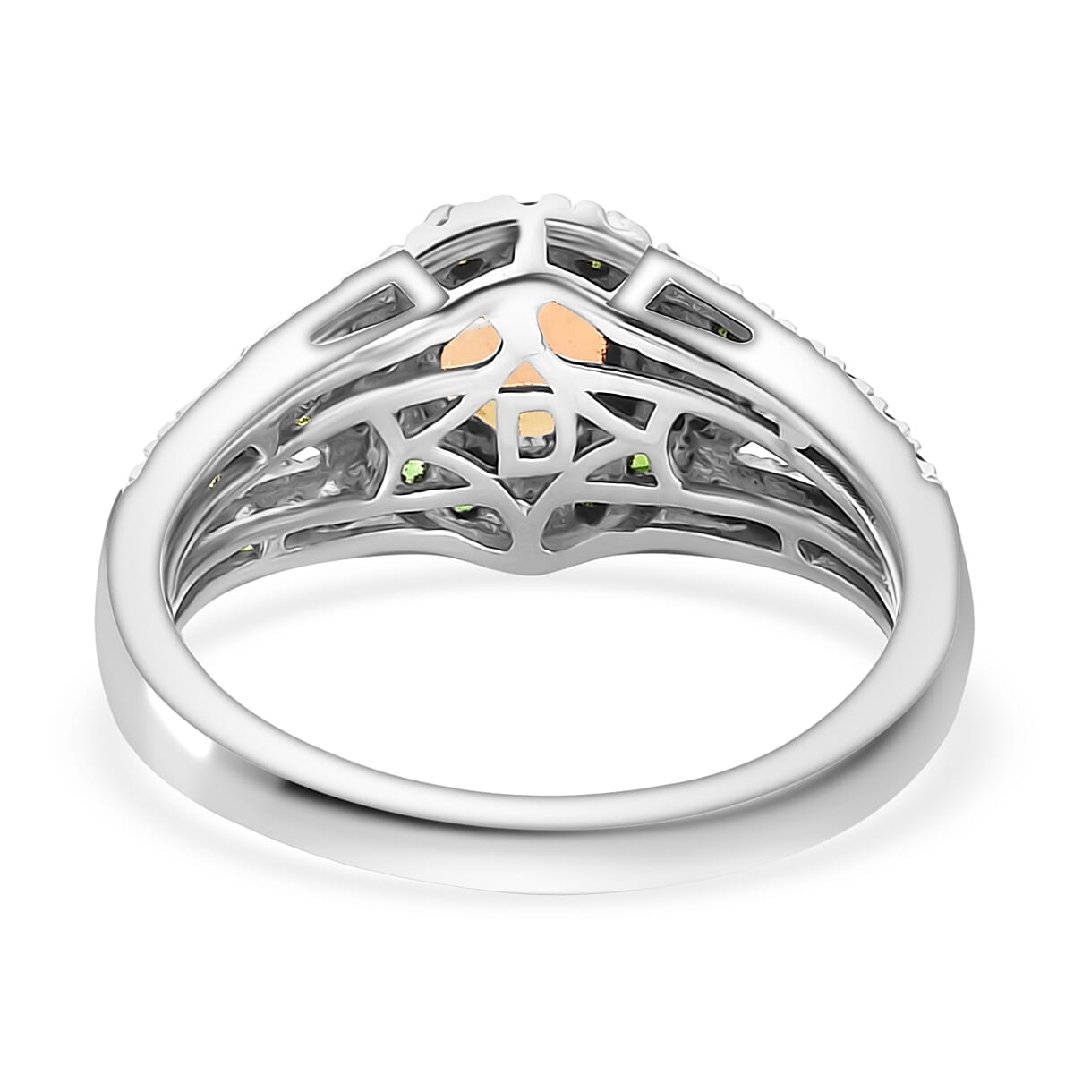 D'Joy Ethiopian Opal &amp; Natural Chrome Diopside Ring in Rhodium Overlay Sterling Silver 1.18 Ct. 8300382 5