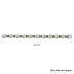D'Joy Ethiopian Opal, Rhodolite Garnet & Natural Chrome Diopside Cluster Bracelet (Size 7.5) with GB Lock Box in Rhodium Overlay Sterling Silver 10.68 Ct, Silver Wt. 15.71 Gms.