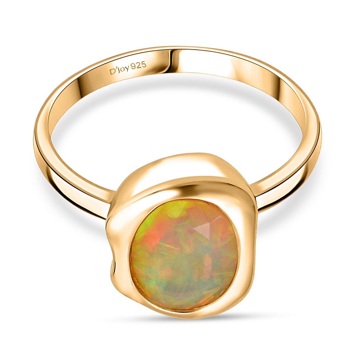 D'Joy Ethiopian Opal Ring in Yellow Gold Plated Sterling Silver 1.12 Ct. 8286965 0