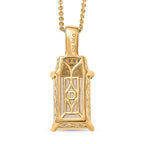 Biggest Size- Faceted Ethiopian Opal & White Diamond & Yellow Diamond Pendant with Chain (Size 20) in 18K Vermeil Yellow Gold Plated Sterling Silver 2.50 Ct.