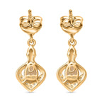 D'Joy Faceted Ethiopian Opal, White Zircon Dangling Earring with Push Back in Yellow Gold Plated Sterling Silver