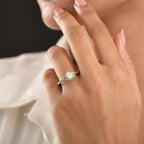 D'Joy Faceted Ethiopian Opal & White Zircon Ring in Platinum Overlay & Yellow Gold Plated Sterling Silver