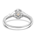 D'Joy Faceted Ethiopian Opal & White Zircon Ring in Platinum Overlay & Yellow Gold Plated Sterling Silver