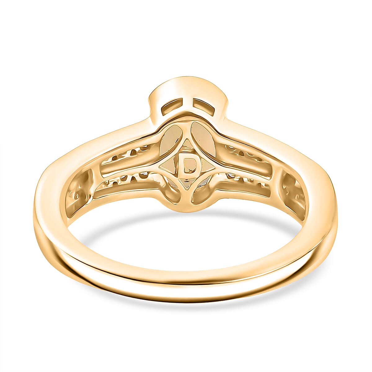 D'Joy Faceted Ethiopian Opal, White Zircon Ring in Yellow Gold Plated Sterling Silver 1.12 Ct. 8431064 5