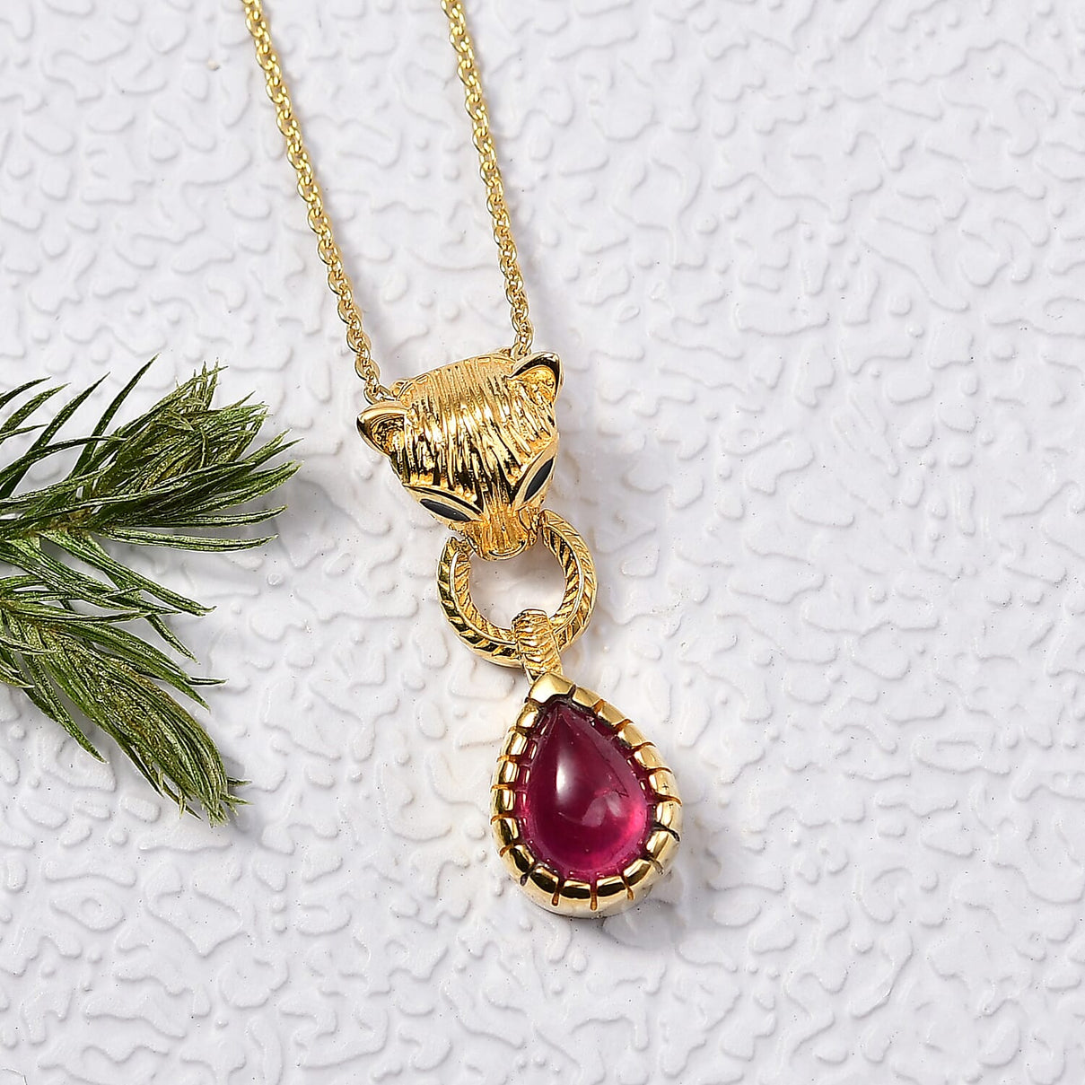 D'Joy Cabo Delgado Ruby Pendant with Chain (Size 20) in Yellow Gold Plated Sterling Silver 1.82 Ct. 4421941 2