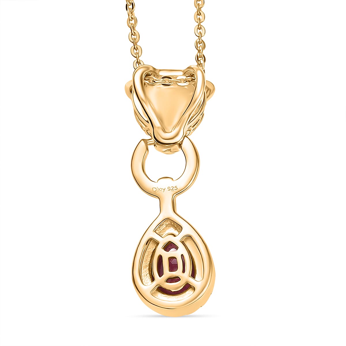 D'Joy Cabo Delgado Ruby Pendant with Chain (Size 20) in Yellow Gold Plated Sterling Silver 1.82 Ct. 4421941 4