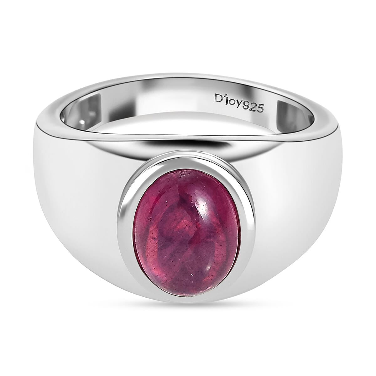 D'Joy Cabo Delgado Ruby Solitaire Ring in Rhodium Overlay Sterling Silver 3.15 Ct. 8271657 0