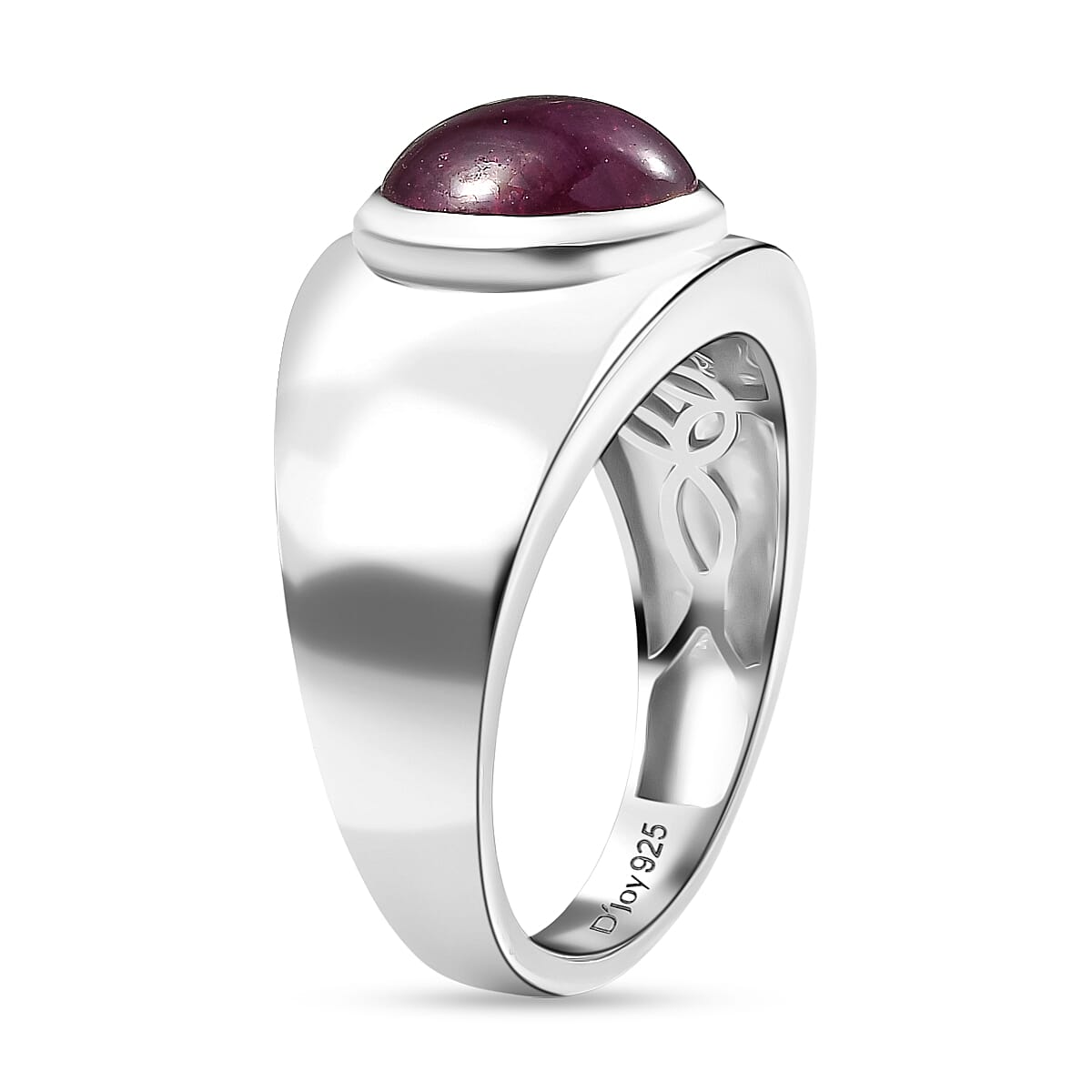 D'Joy Cabo Delgado Ruby Solitaire Ring in Rhodium Overlay Sterling Silver 3.15 Ct. 8271657 4