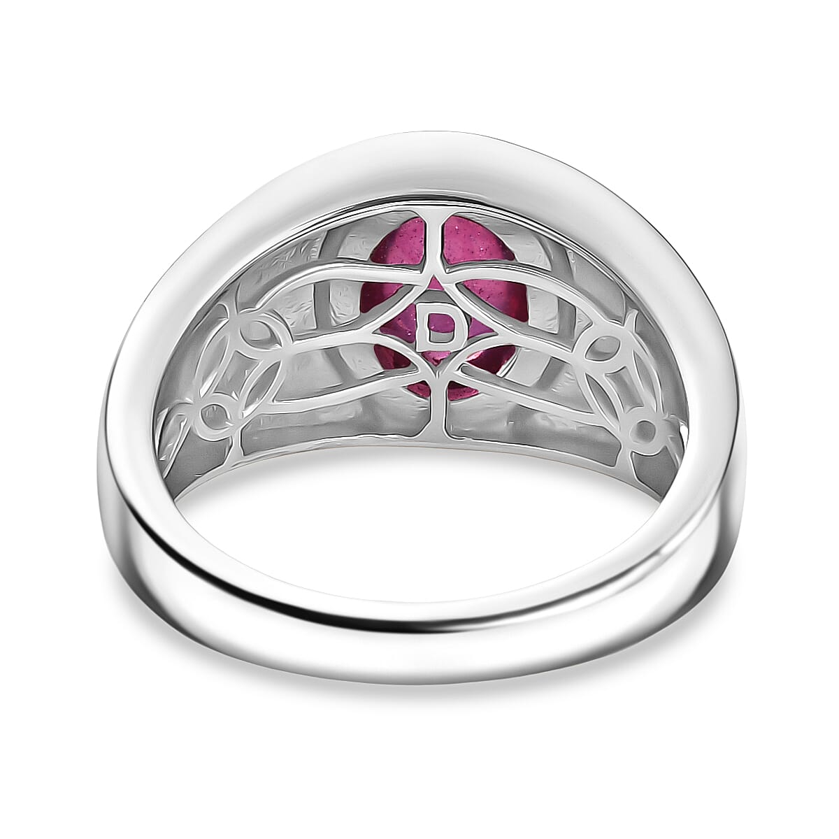 D'Joy Cabo Delgado Ruby Solitaire Ring in Rhodium Overlay Sterling Silver 3.15 Ct. 8271657 5