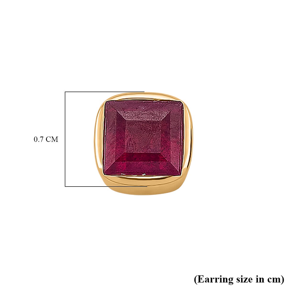 D'Joy Fissure Filled Ruby Solitaire Stud Push Post Earring in Vermeil Yellow Gold Plated Sterling Silver 3.08 Ct. 8311046 5