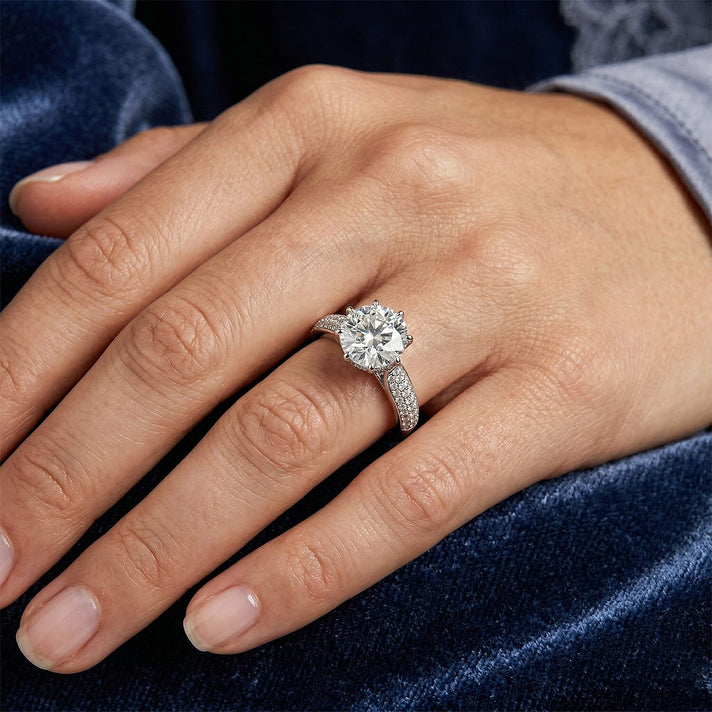 D'Joy GRA Certified Moissanite (VVS-D) Solitaire Ring in Rhodium Overlay Sterling Silver 3.00 Ct. 8531666 2
