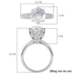 D'Joy GRA Certified Moissanite (VVS-D) Solitaire Ring in Rhodium Overlay Sterling Silver 3.00 Ct.