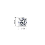 D'Joy - GRA Certified Moissanite Solitaire Stud Earring with Push Back in Rhodium Overlay Sterling Silver 3.80 Ct.
