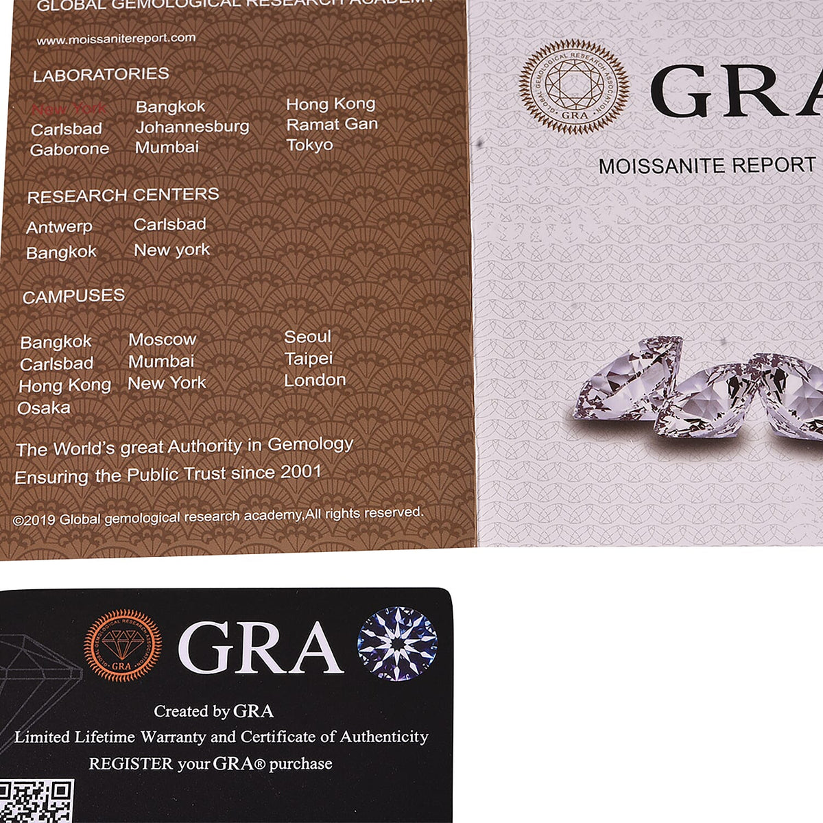 D'Joy - GRA Certified Moissanite Solitaire Stud Earring with Push Back in Rhodium Overlay Sterling Silver 3.80 Ct. V32513908 7