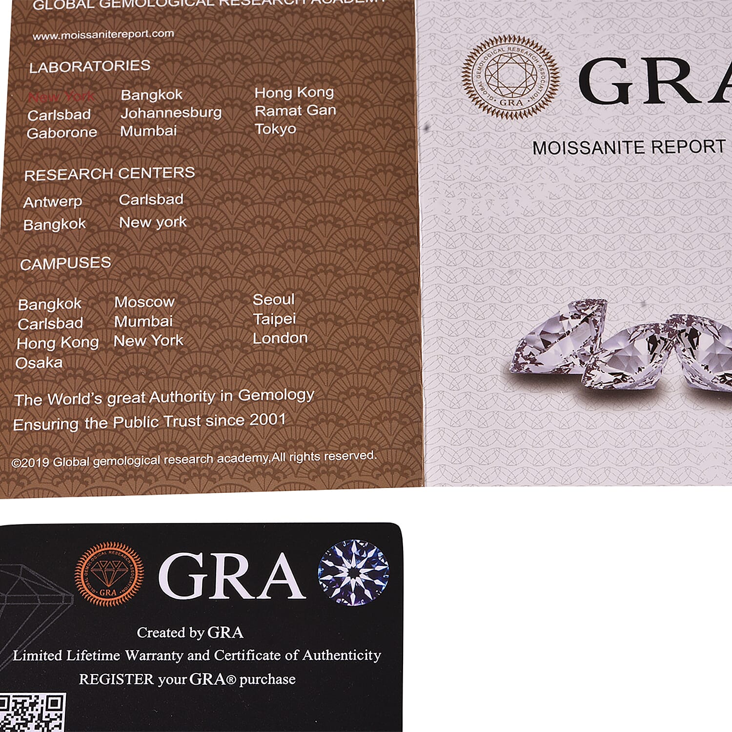 D'Joy - GRA Certified Moissanite Solitaire Stud Earring with Push Back in Rhodium Overlay Sterling Silver 3.80 Ct. V32513908 7