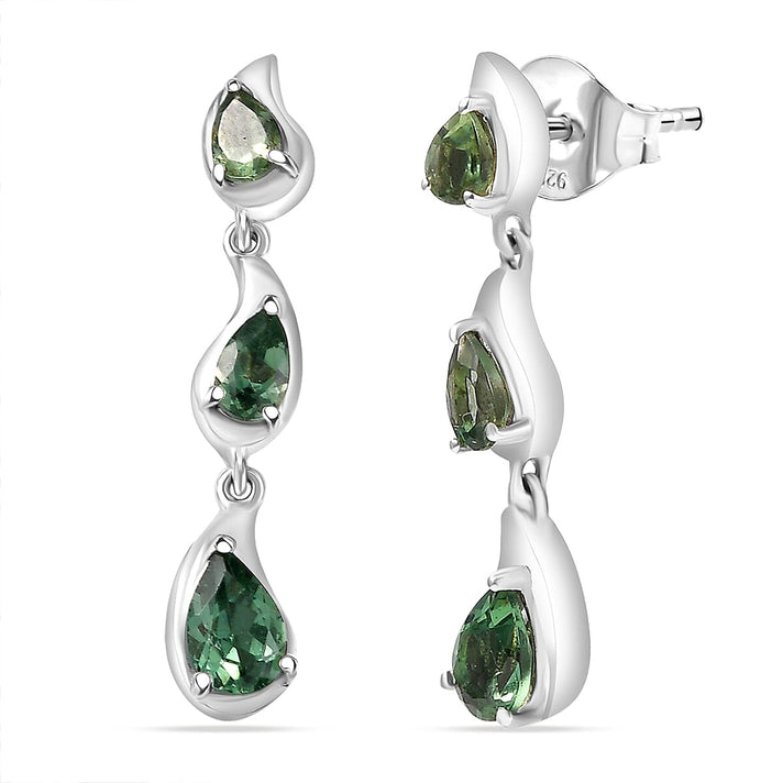 D'Joy Green Apatite Dangling Earring in Platinum Overlay Sterling Silver 1.66 Ct. 8288520 1