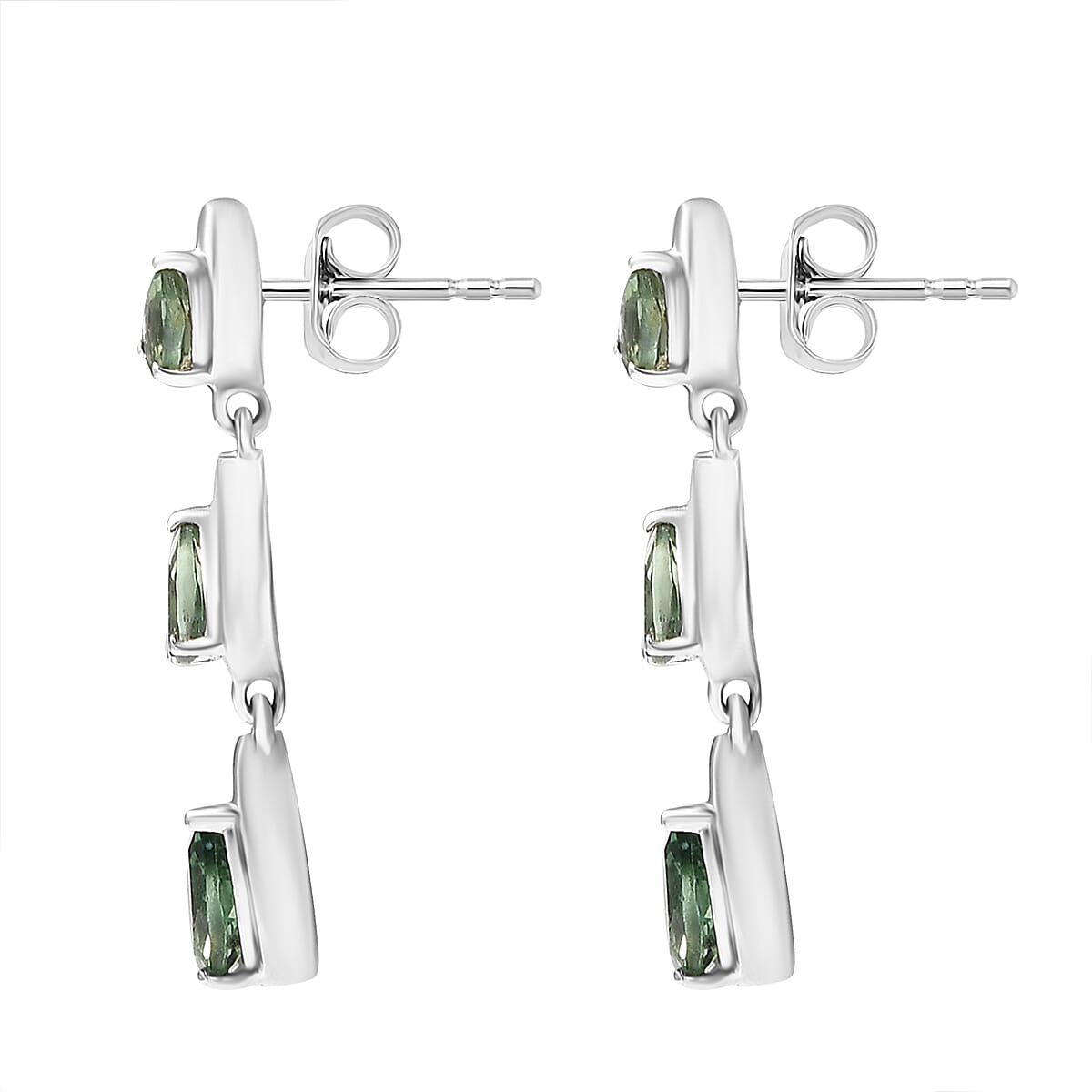 D'Joy Green Apatite Dangling Earring in Platinum Overlay Sterling Silver 1.66 Ct. 8288520 4