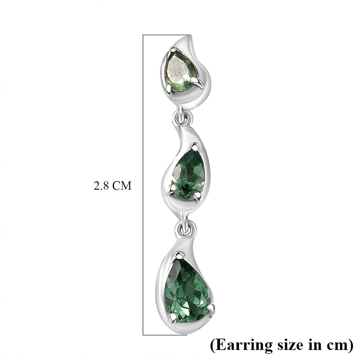 D'Joy Green Apatite Dangling Earring in Platinum Overlay Sterling Silver 1.66 Ct. 8288520 6