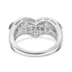 D'Joy Natural Green Apatite & White Zircon Half Eternity Band Ring in Platinum Overlay Sterling Silver 1.85 Ct.