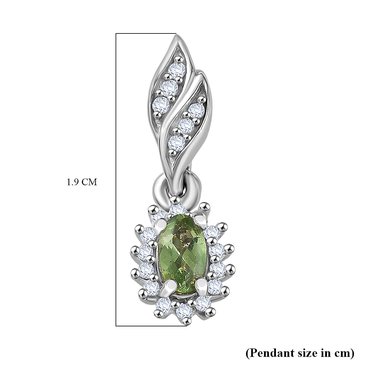 D'Joy Natural Tanzanian Green Apatite, White Zircon Solitaire Stud Push Post Earring in Rhodium OverlaySterling Silver 0.87 Ct. V32538410 6