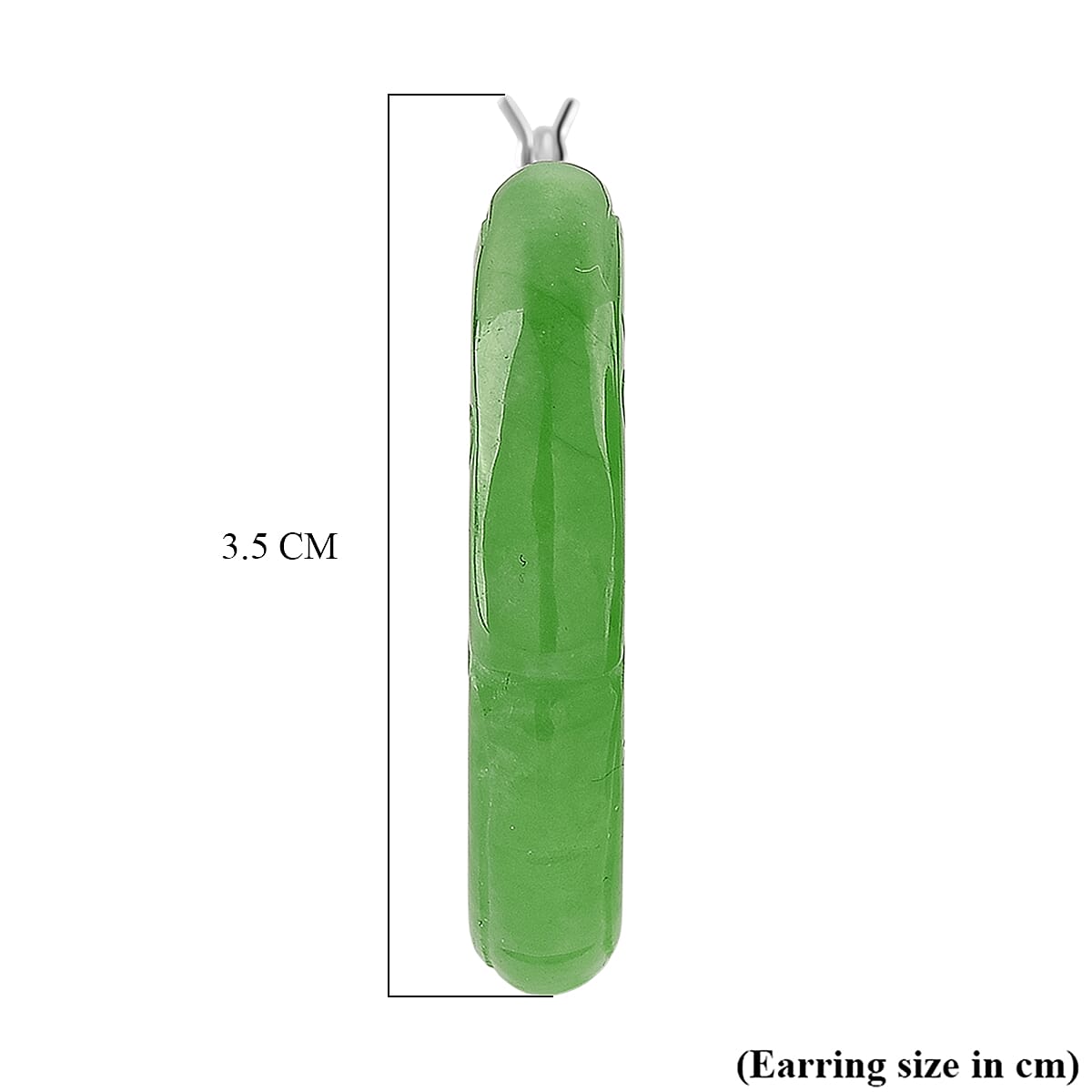 D'Joy Enhanced Green Jade Beads Earring with Clasp in Rhodium Overlay Sterling Silver 75.00 Ct. 8486547 6