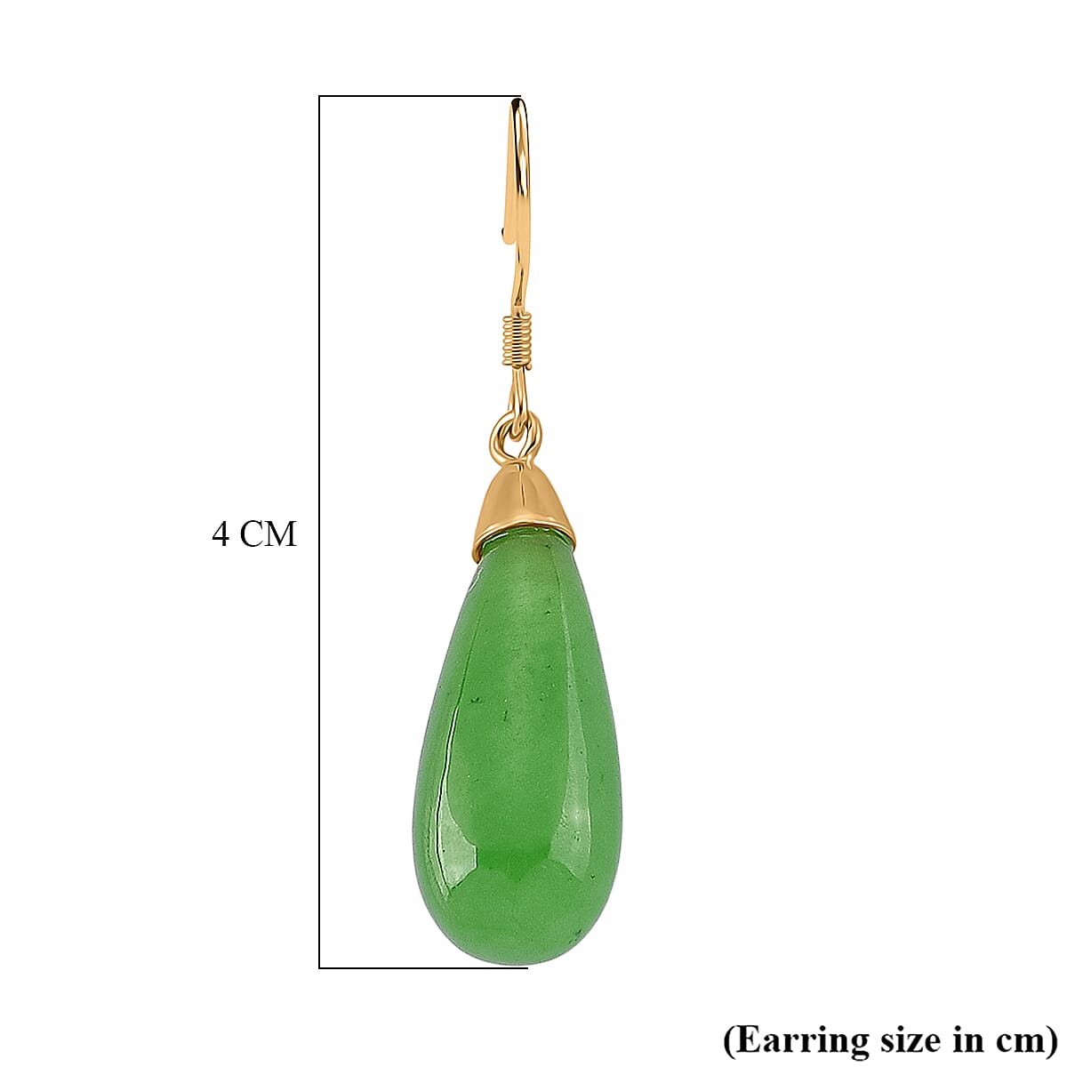D'Joy Enhanced Green Jade Beads Earring with Hook in Yellow Gold Plated Sterling Silver 20.00 Ct. 8486543 5