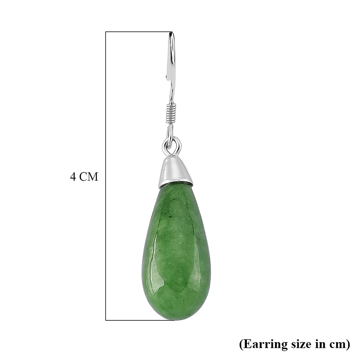 D'Joy Enhanced Green Jade Beads Hook Earring in Rhodium Overlay Sterling Silver 20.00 Ct. 8486548 5
