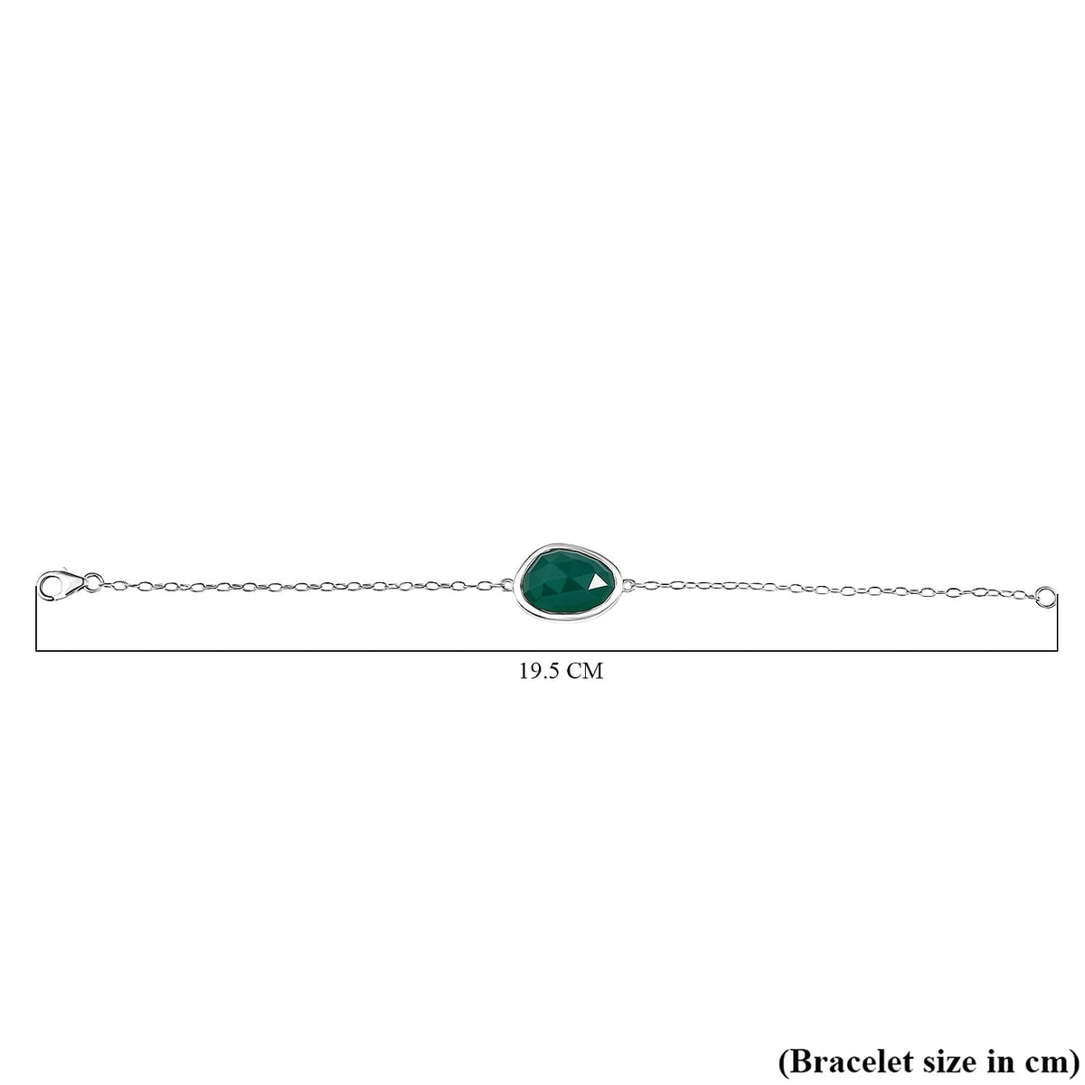 D'Joy Verde Onyx Chain Bracelet (Size - 7.5) in Platinum Overlay Sterling Silver 9.07 Ct. 8231361 4