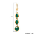D'Joy Verde Onyx Dangling Earring in 18K Yellow Gold Plated Sterling Silver 4.16 Ct.
